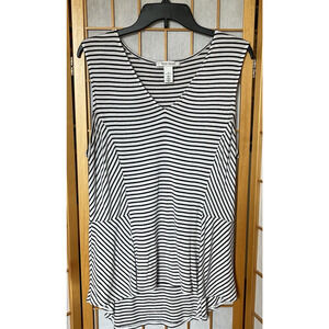 White House Black Market striped sleeveless v neck top XL